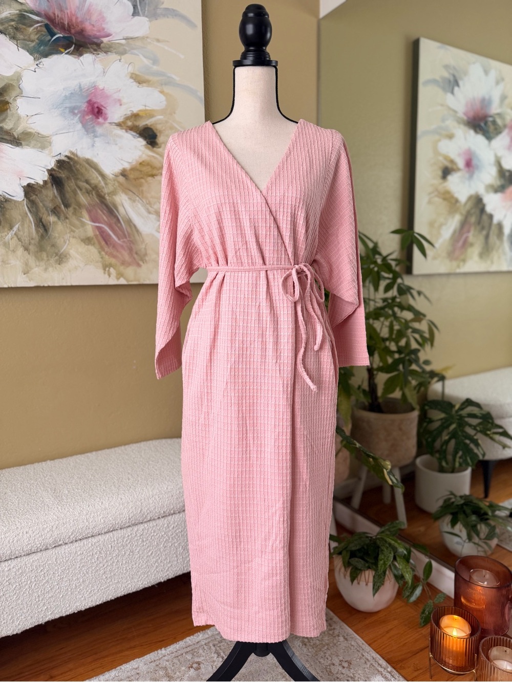 ** NWT ** Mara Hoffman Pink Kimono Wrap Dress XS X-Small